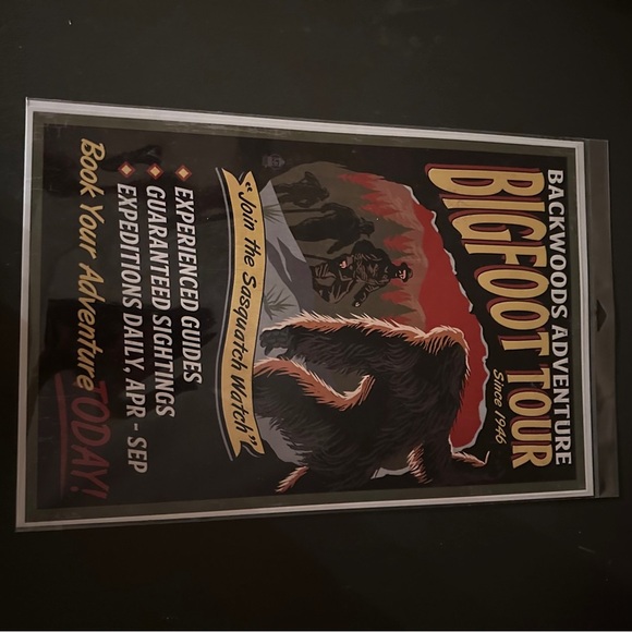 Backwoods Adventure Bigfoot Tour High Quality Print 12"x18" Sasquatch Mountains - Picture 9 of 12